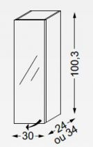 1/2 COL ELEMENTO H:1003 GAUCHE L:300 MELAMINE PROF 240 - SANIJURA Réf. 943521