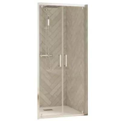 2 portes pivotantes Smart Design 2P 100cm verre transparent profil�s Chrom� - KINEDO R�f. PA90226CTNE