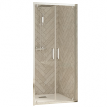 2 portes pivotantes Smart Design 2P 100cm verre transparent profilés Chromé - KINEDO Réf. PA90226CTNE