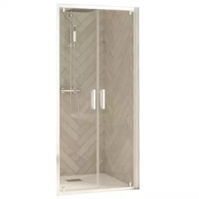 2 portes pivotantes Smart Design 2P 120cm verre transparent profil�s Blanc - KINEDO R�f. PA90228BTNE