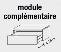 2 x Meuble complémentaire 90 cm en mélaminé sans LED 180 cm - 2x1 tiroir - SANIJURA Réf. 2x112224