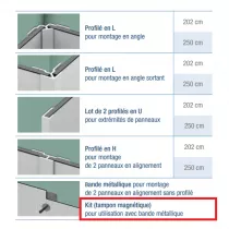 Aimant pour montage des panneaux Kinewall en bord &agrave; bord - KINEDO R&eacute;f. KINWALLAIM01