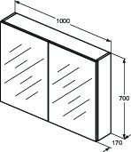 Armoire de toilette 100 cm LED - Ideal Standard Réf. T3498AL