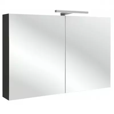 Armoire de toilette 100cm 2 portes avec �clairage Led int�rieur basalte - JACOB DELAFON R�f. EB1365-N23