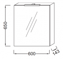 Armoire de toilette 60cm 1 porte charnières à droite avec éclairage Led intérieur basalte - JACOB DELAFON Réf. EB1362D-N23