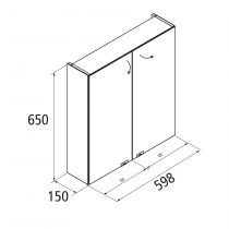 Armoire de toilette Alliance 60x65cm 2 portes miroir - SALGAR Réf. 24061