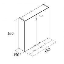 Armoire de toilette Alliance 70x65cm 2 portes miroir - SALGAR Réf. 24594