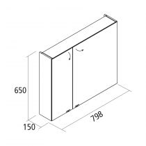 Armoire de toilette Alliance 80x65cm 2 portes miroir - SALGAR Réf. 24062