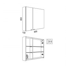 Armoire de toilette Alliance 80x65cm 2 portes miroir - SALGAR Réf. 24062