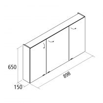 Armoire de toilette Alliance 90x65cm 3 portes miroir - SALGAR Réf. 24595