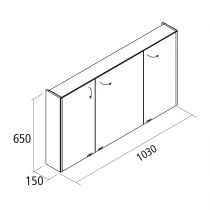 Armoire de toilette Alliance Led 21,5W 103x65cm 3 portes miroir double - SALGAR Réf. 83222