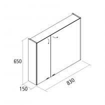 Armoire de toilette Alliance Led 21,5W 83x65cm 2 portes miroir double - SALGAR Réf. 83220