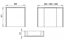 Armoire de toilette Divine 100cm 3 portes miroir / Laque au choix - DECOTEC Réf. 1309021