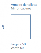 Armoire de toilette Fenix 50x60cm 1 porte miroir - ROYO Réf. 126704
