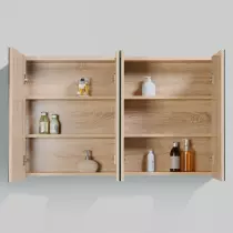 Armoire de toilette Fidji 80cm mélaminé Chêne doré - OZE Réf. FIDJI800CD