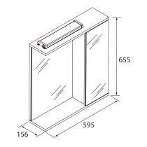 Armoire de toilette Loira Led 60x65cm 2 portes miroir - SALGAR Réf. 97365