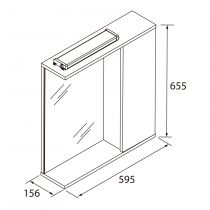 Armoire de toilette Loira Led 60x66cm 1 porte Blanc brillant - SALGAR  Réf. 97367