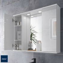 Armoire de toilette Loira Led 80x65cm 2 portes miroir - SALGAR Réf. 97366
