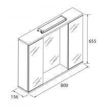 Armoire de toilette Loira Led 80x65cm 2 portes miroir - SALGAR Réf. 97366