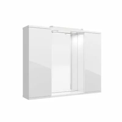 Armoire de toilette Loira Led 80x66cm 2 portes Blanc brillant - SALGAR R�f. 97368