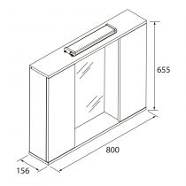 Armoire de toilette Loira Led 80x66cm 2 portes Blanc brillant - SALGAR Réf. 97368