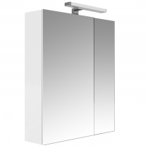 Armoire de toilette Melodia 60cm 2 portes miroir Blanc brillant - AQUARINE Réf. 823073