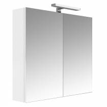 Armoire de toilette Melodia 80cm 2 portes miroir Blanc brillant - AQUARINE Réf. 823077