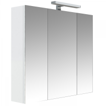 Armoire de toilette Melodia 80cm 3 portes miroir Blanc brillant - AQUARINE Réf. 823079