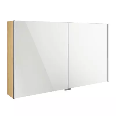 Armoire de toilette Signature 120cm LED 20,16W 2 portes miroir double face / Placage au choix - DECOTEC