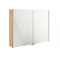 Armoire de toilette Signature 80cm LED 18,24W 2 portes miroir double face / Placage au choix - DECOTEC