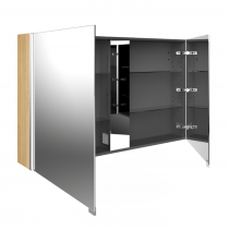 Armoire de toilette Signature 80cm LED 18,24W 2 portes miroir double face / Placage au choix - DECOTEC