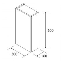 Armoire Infinity 30 cm 1 porte Blanc brillant - SALGAR Réf. 106299