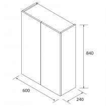 Armoire Infinity 60x84cm 1 porte Blanc brillant - SALGAR Réf. 106301