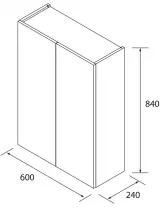 Armoire Infinity 60x84cm 2 portes Blanc satin&eacute; - SALGAR R&eacute;f. 112579