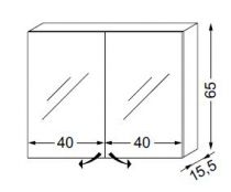 ARM.TOILETTE SHINY BOX L:800 2 COTES LAQUES 650X134.5 - SANIJURA Réf. 934405