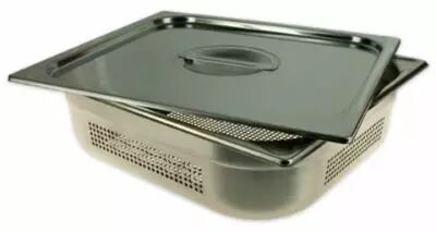 Bac inox GN perfor� avec couvercle L325 x H100 x P176 - LACANCHE R�f. BGNP1/3