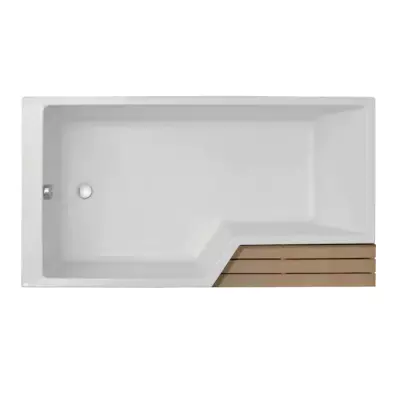 Baignoire bain-douche Neo 150 x 80/60 acrylique version gauche Blanc mat - Jacob Delafon R�f. CE6D119L-WPM
