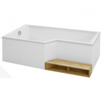 Baignoire bain-douche Neo 150 x 80/60 acrylique version gauche Blanc mat - Jacob Delafon Réf. CE6D119L-WPM