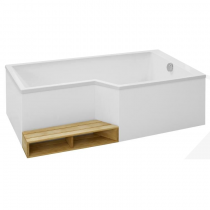 Baignoire bain-douche Neo 170 x 90/70 acrylique version droite Blanc mat - Jacob Delafon Réf. CE6D002R-WPM