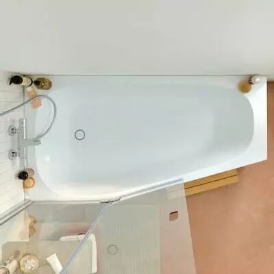 Baignoire Bastille bain-douche 170x90/60 cm version gauche blanc brillant - JACOB DELAFON R�f. E6D214L-00