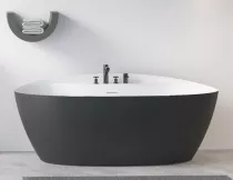 BAIGNOIRE ILOT / OCEANIDE / 175x85 / Acrylique noir et  blanc mat - Atelier du Bain R&eacute;f. OCEA175X85ANBM