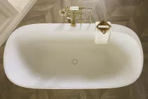 Baignoire &icirc;lot Bastille acrylique 170x80cm avec vidage inclus Laqu&eacute; Aigue marine satin&eacute;e - JACOB DELAFON R&eacute;f. E6D511-S50