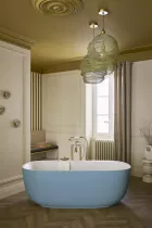 Baignoire &icirc;lot Bastille acrylique 170x80cm avec vidage inclus Laqu&eacute; Aigue marine satin&eacute;e - JACOB DELAFON R&eacute;f. E6D511-S50