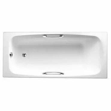 Baignoire rectangulaire Diapason 170 x 75 fonte �maill�e perc�e pour poign�es Blanc - JACOB DELAFON R�f. E2926-00