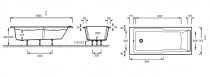 Baignoire rectangulaire Struktura 170x75cm Blanc - JACOB DELAFON Réf. E6D021-00