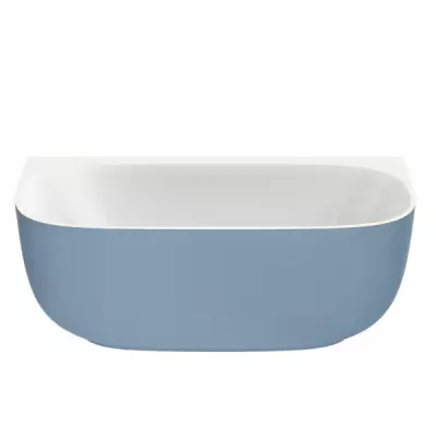 Baignoire semi-�lot Bastille acrylique 170x80cm avec vidage inclus Laqu� Aigue marine satin�e - JACOB DELAFON R�f. E6D512-S50