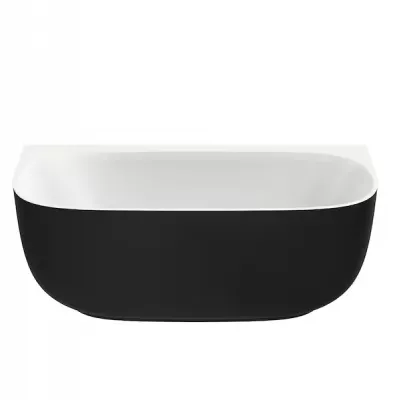 Baignoire semi-�lot Bastille acrylique 170x80cm avec vidage inclus Laqu� Noir satin�e - JACOB DELAFON R�f. E6D512-S14