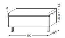 Banc de rangement HALO 100 cm chêne massif poignée bois sans LED - SANIJURA Réf. 112526