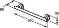 Barre de maintien 60 cm chrome - Porcher Réf. S0830AA
