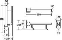 Barre de maintien 65 cm blanc - Porcher Réf. S6361AC